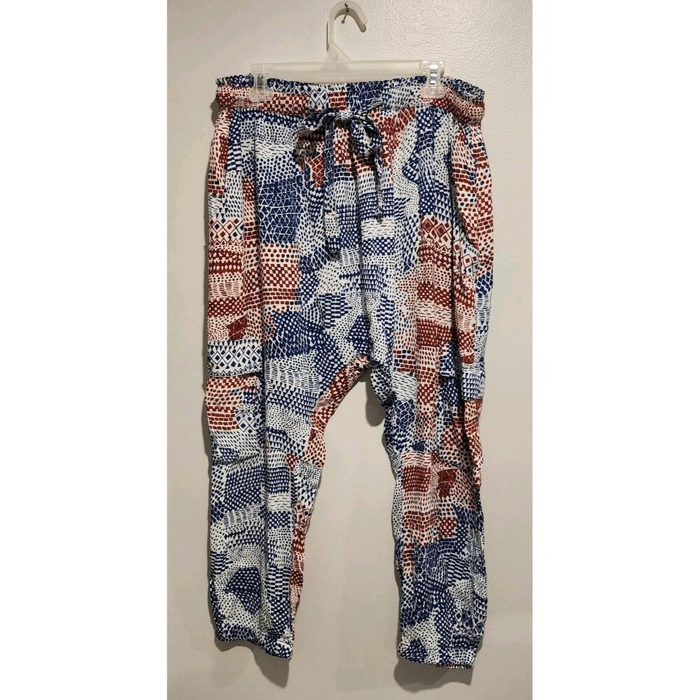 HEI HEI Anthropologie Printed Nouveau Harem Jogger Pants Drop Crotch Cargo Large